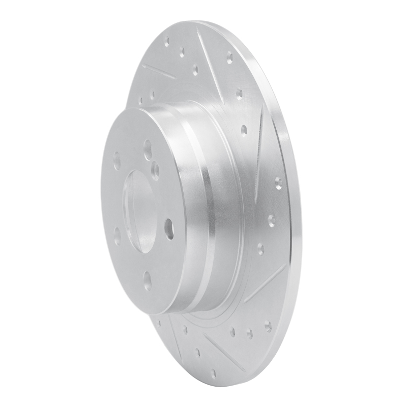 Mercedes-Benz C250 Brake Rotor (1) - Rear Right - R1 Concepts - Drilled & Slotted - Silver - `08-`15